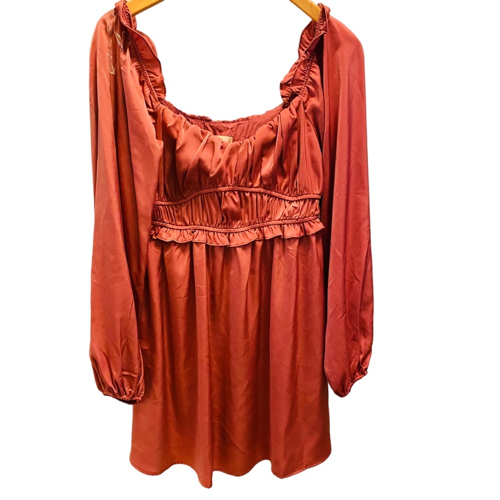 ALTAR’D STATE NWT Mauve Square Neckline Milkmaid Babydoll Mini Dress